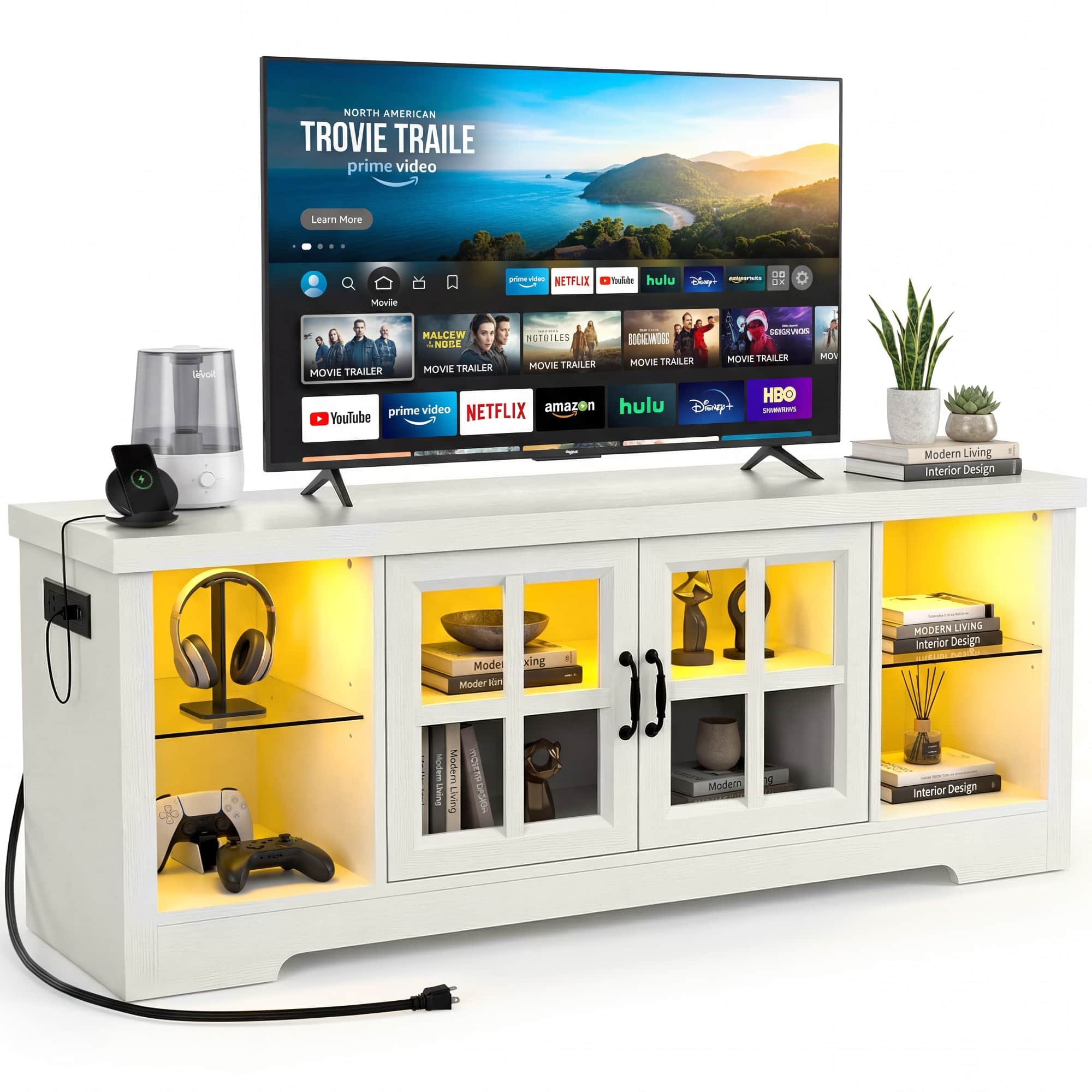 Foxemart Farmhouse TV Stand for TVs up to 60 Inch