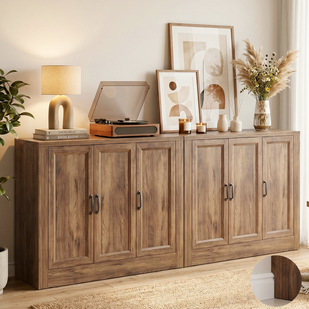 Modern Buffet Cabinet, Modular Sideboard Cabinet with Baseboard Design
