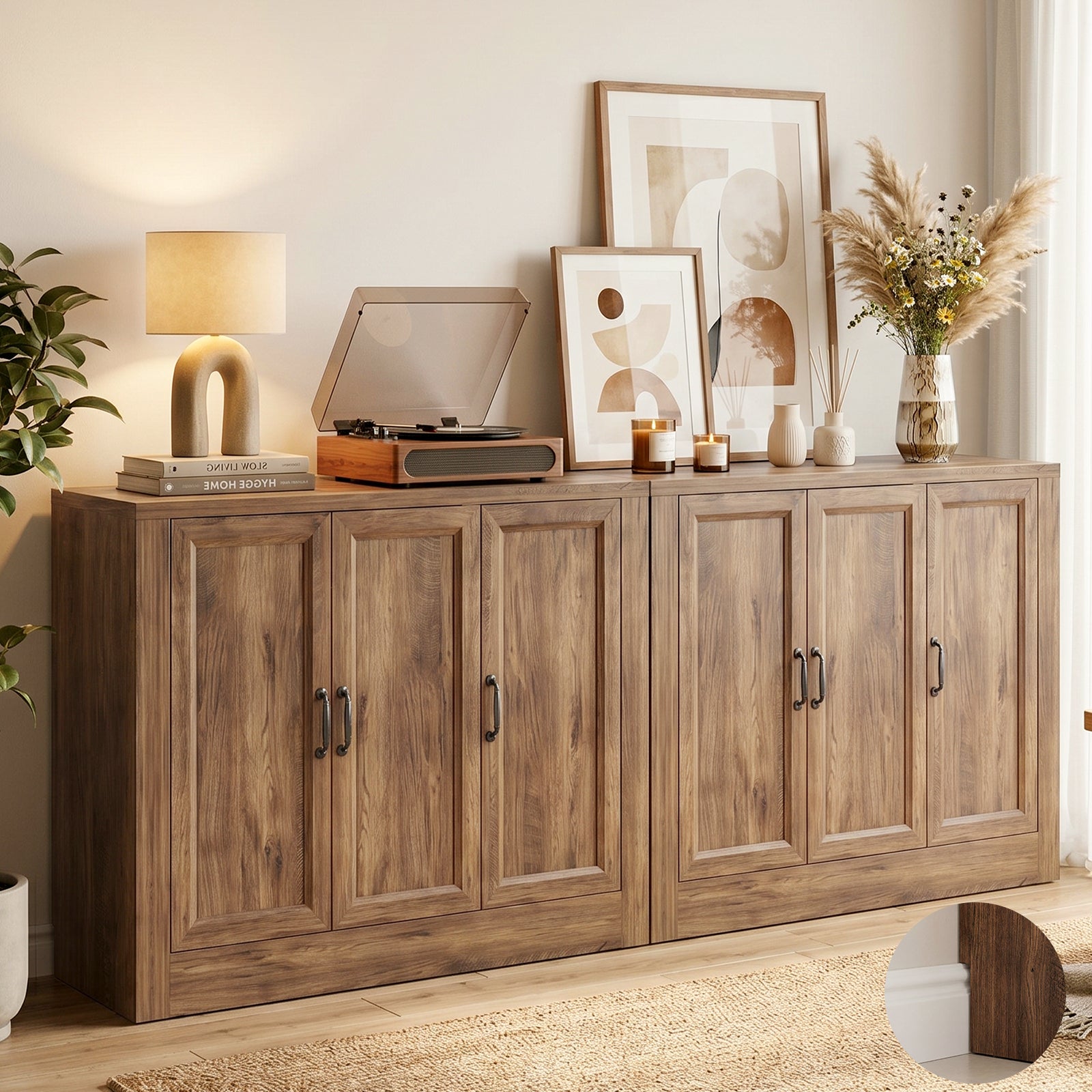 Modern Buffet Cabinet, Modular Sideboard Cabinet with Baseboard Design