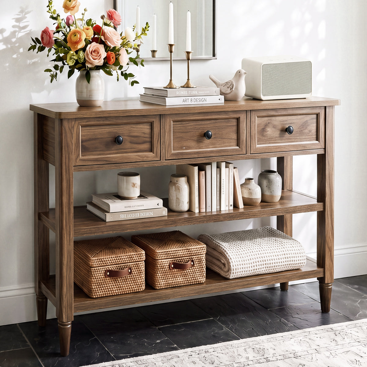 43" Narrow Farmhouse Console Table
