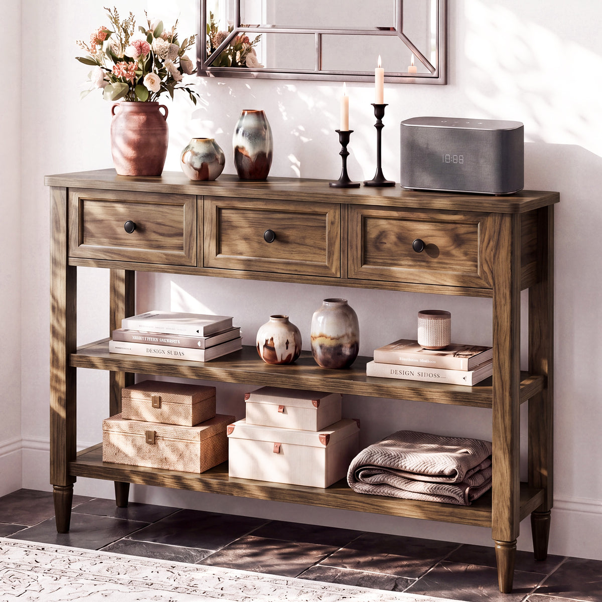 43" Narrow Farmhouse Console Table
