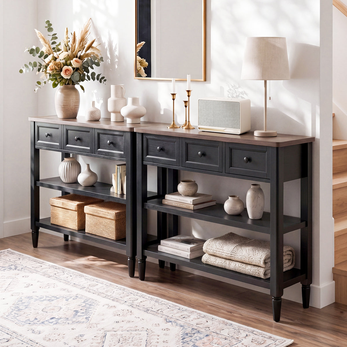 43" Narrow Farmhouse Console Table