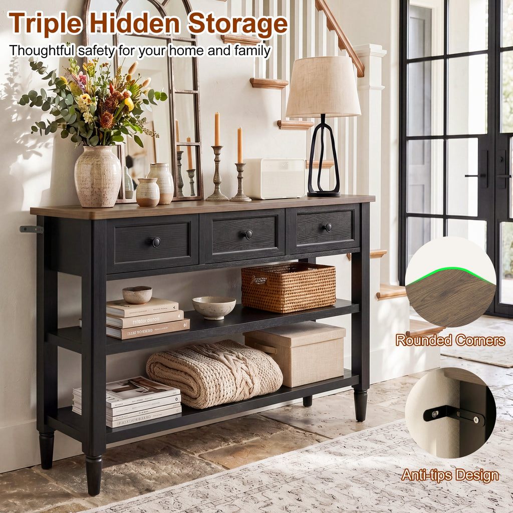 43" Narrow Farmhouse Console Table