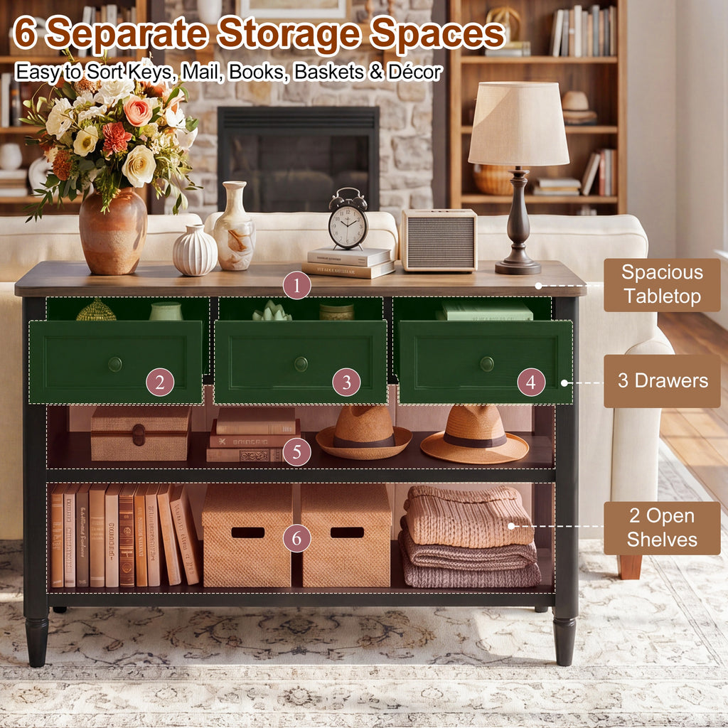 43" Narrow Farmhouse Console Table
