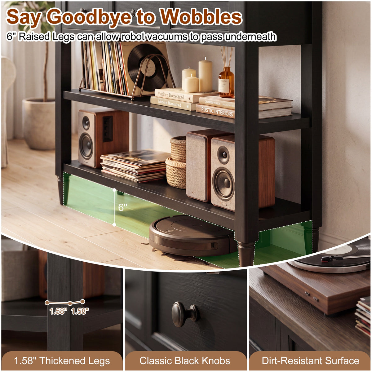 43" Narrow Farmhouse Console Table