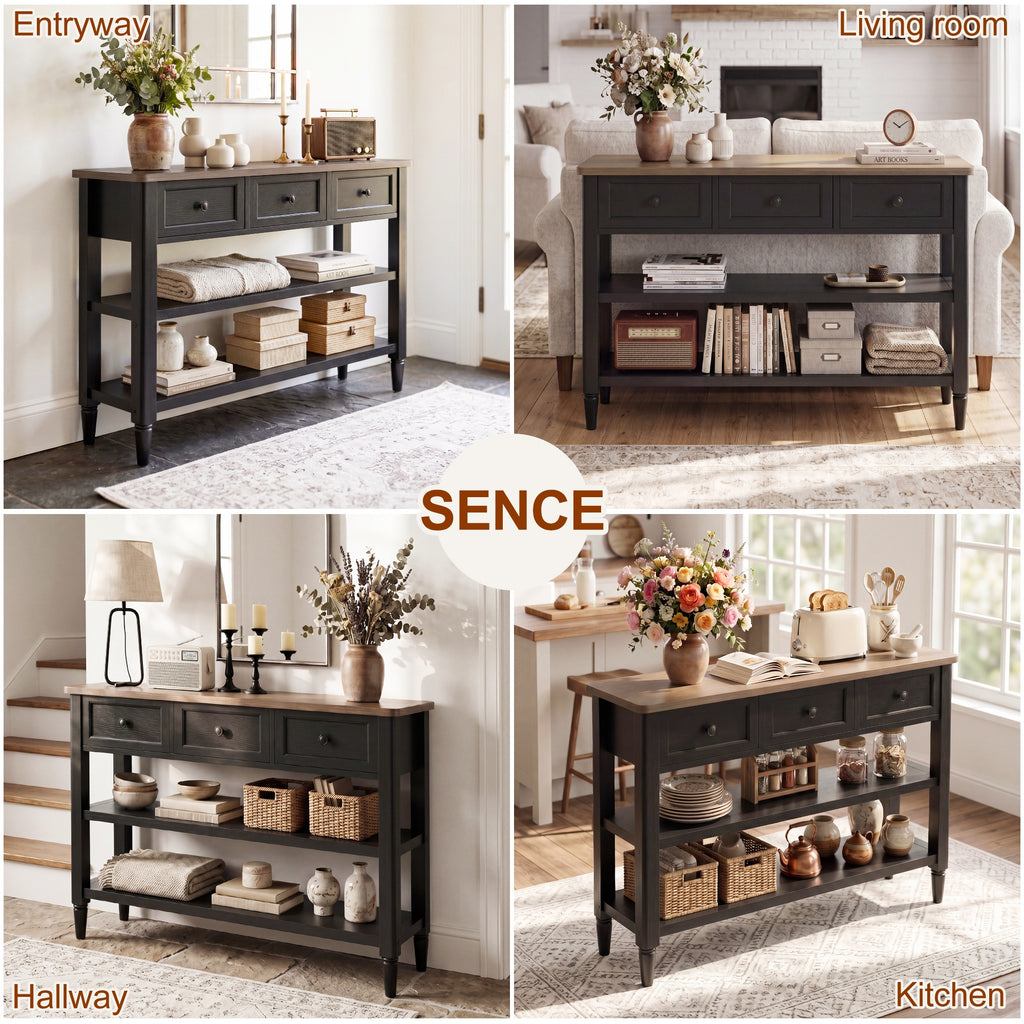 43" Narrow Farmhouse Console Table