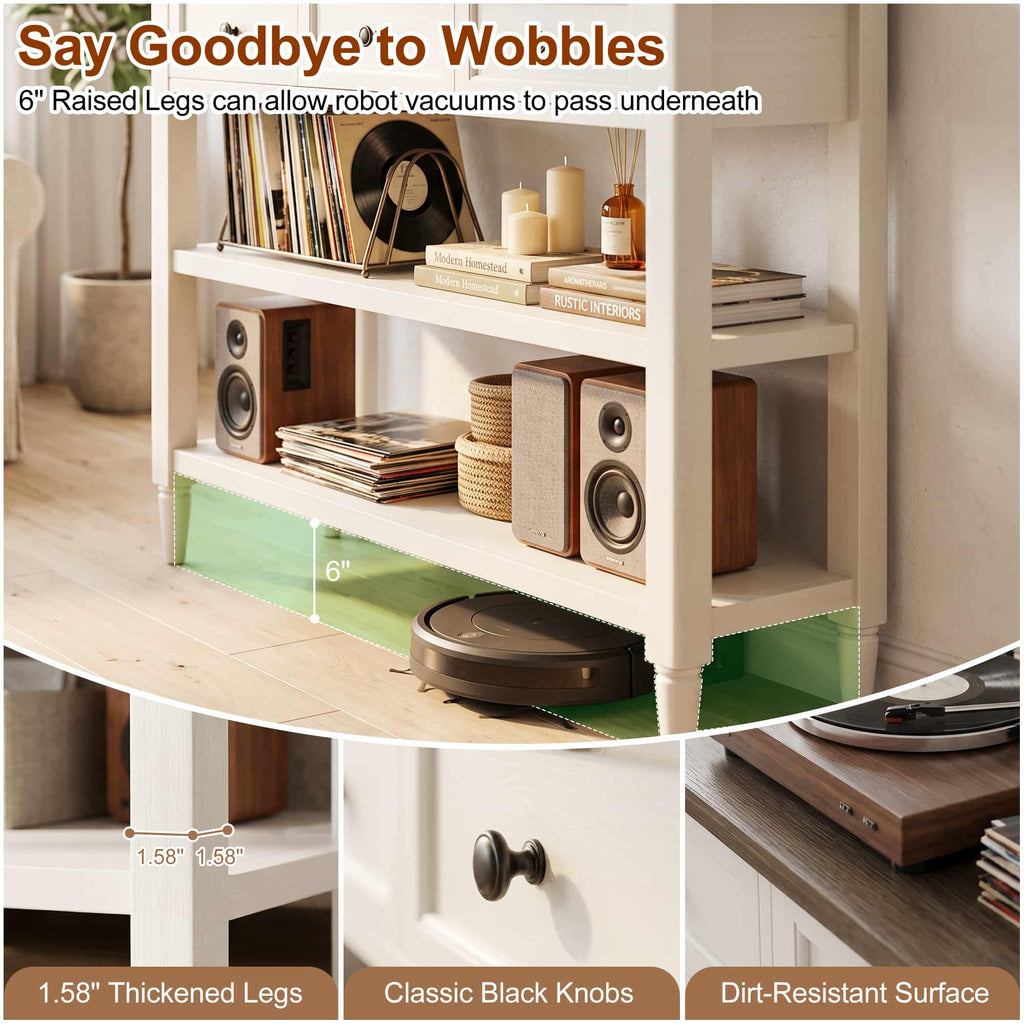 43-Inch Entryway Table with Storage, 12-Inch Deep Narrow Console Table with 3 Drawers and 2 Shelves, Farmhouse Sofa Table Behind Couch for Hallway, Foyer, Living Room