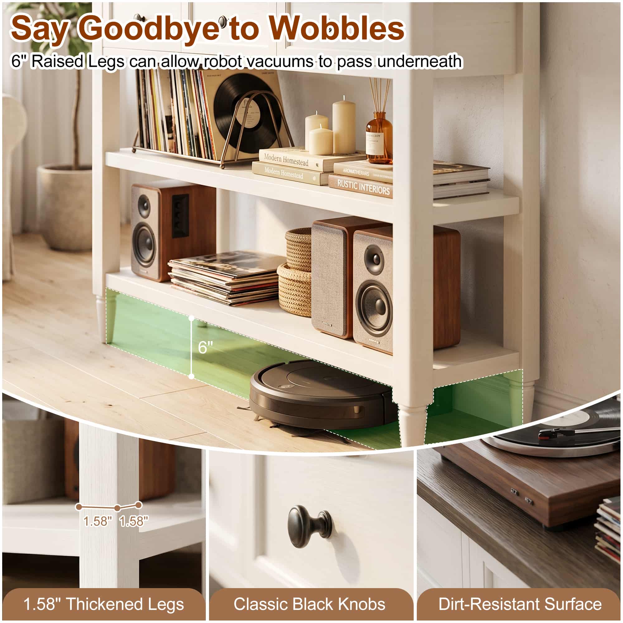 43-Inch Entryway Table with Storage, 12-Inch Deep Narrow Console Table with 3 Drawers and 2 Shelves, Farmhouse Sofa Table Behind Couch for Hallway, Foyer, Living Room