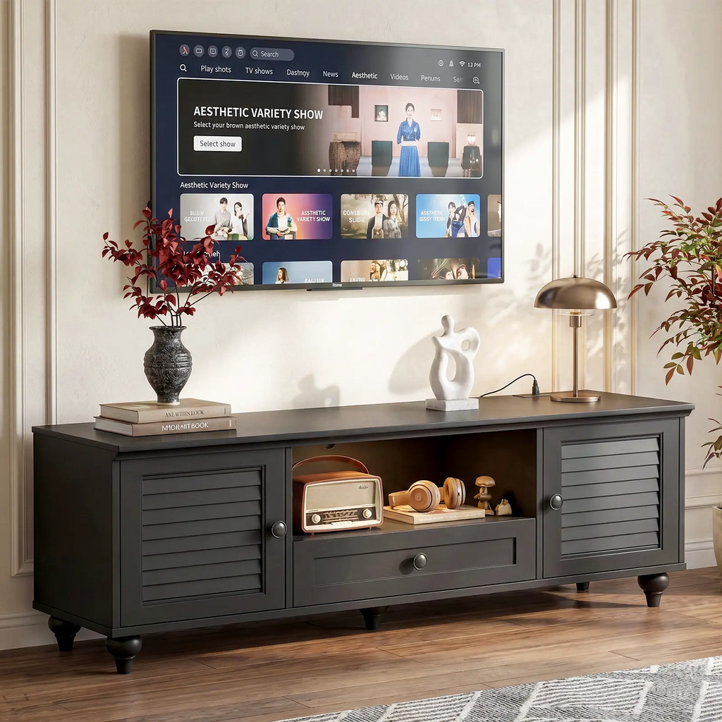 55 Inch Farmhouse TV Stand for TVs Up to 60 Inch