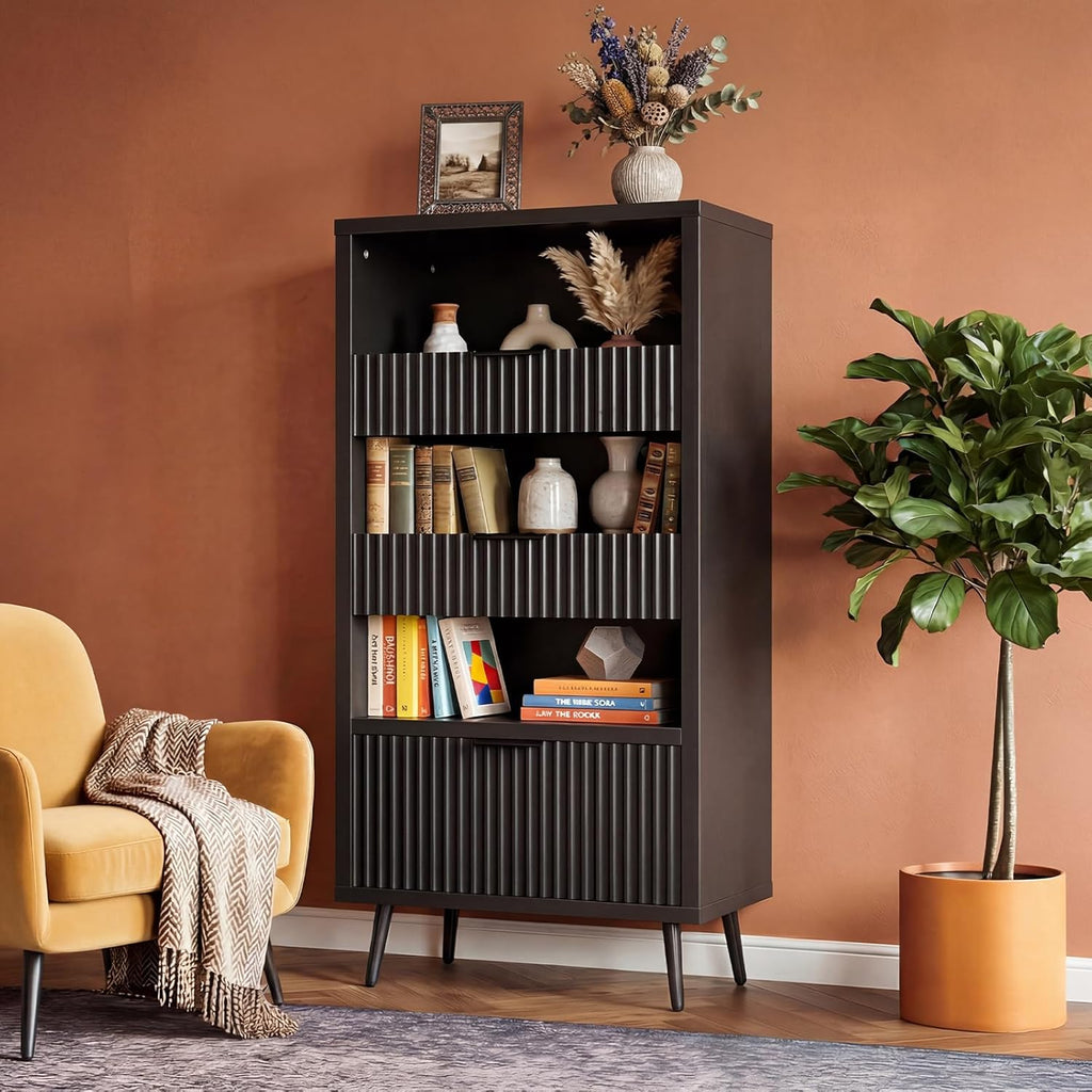 51.2'' Tall Fluted Modern Storage Cabinet with Drawers