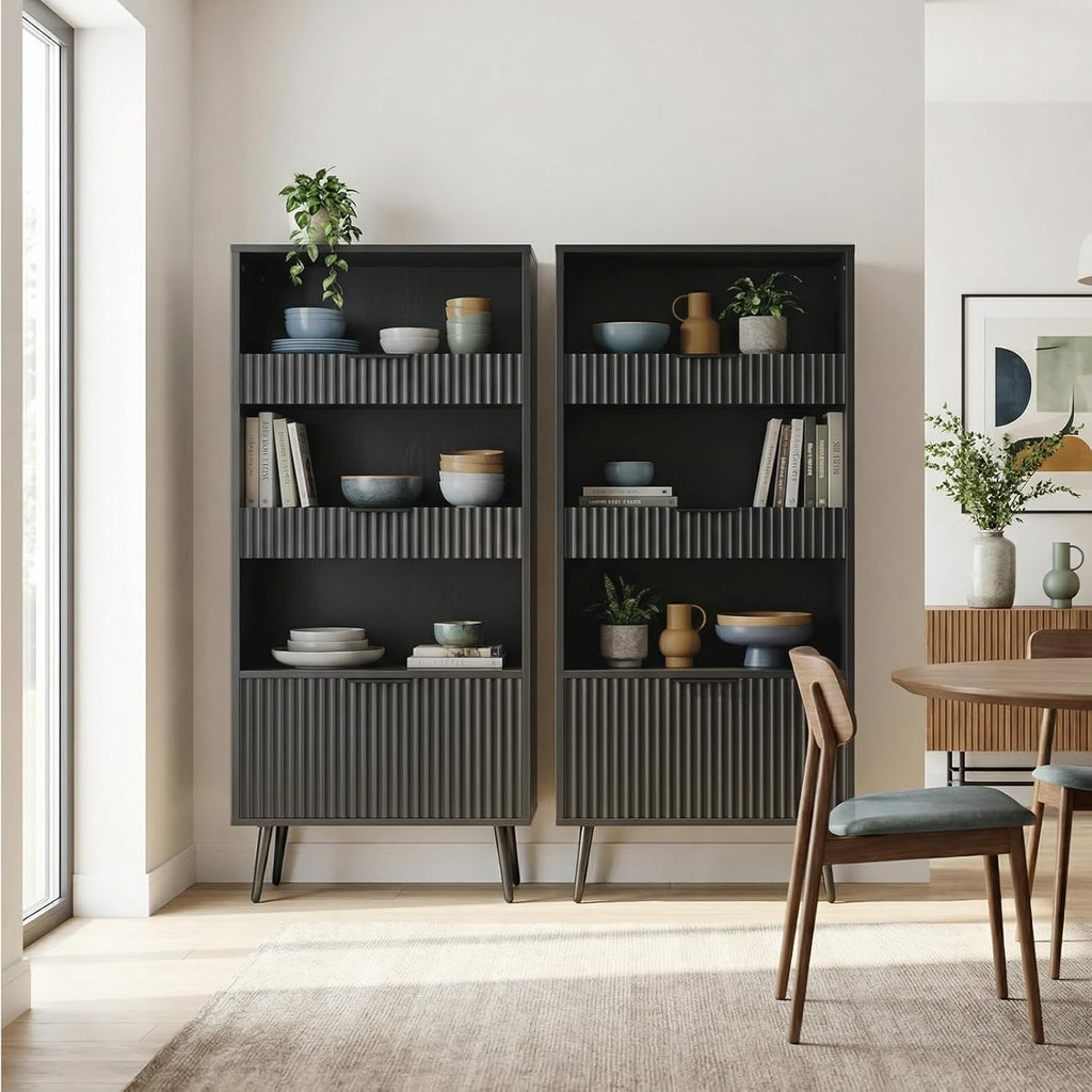 51.2'' Tall Fluted Modern Storage Cabinet with Drawers