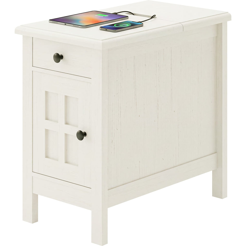 Farmhouse End Table with USB & Outlets