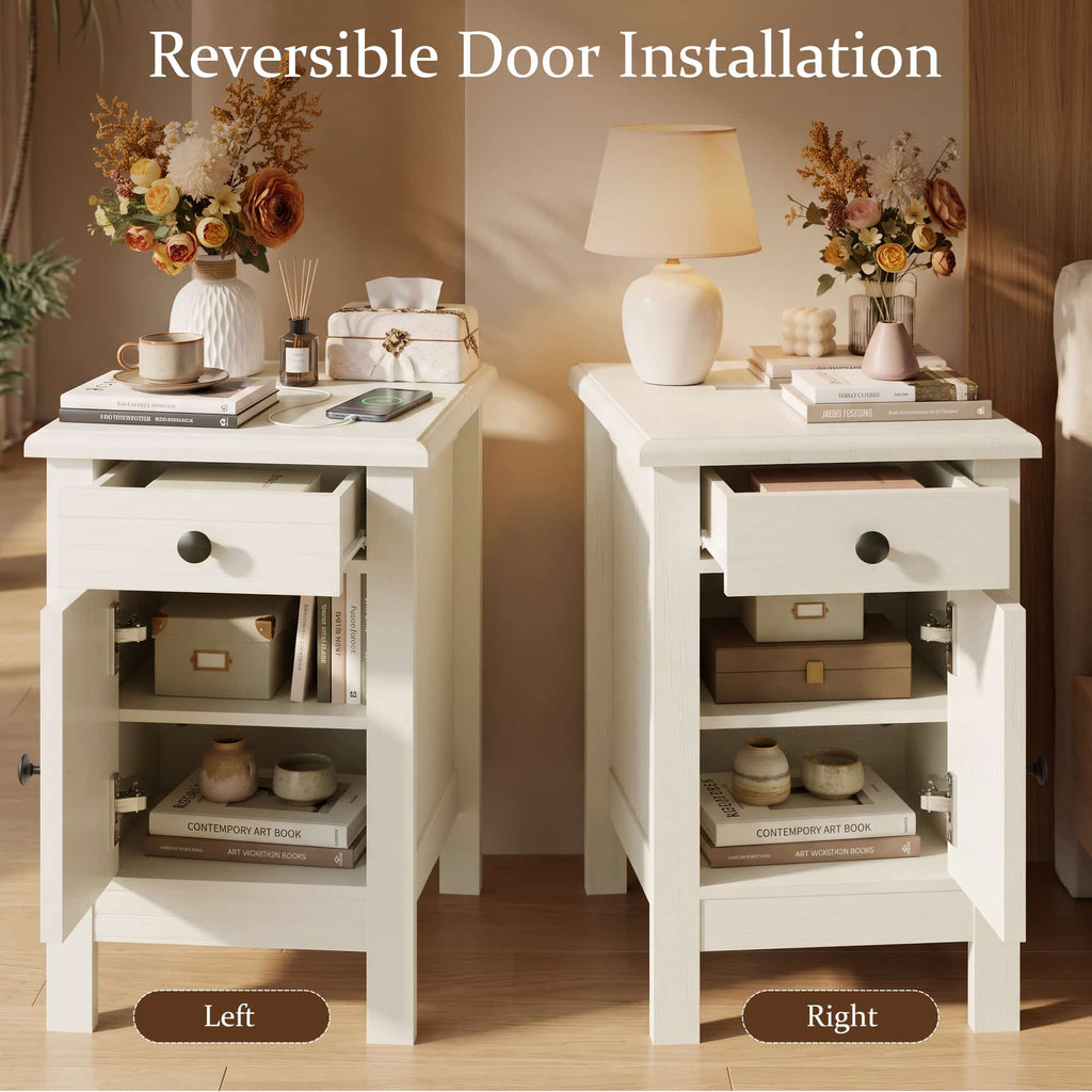 Farmhouse End Table with USB & Outlets