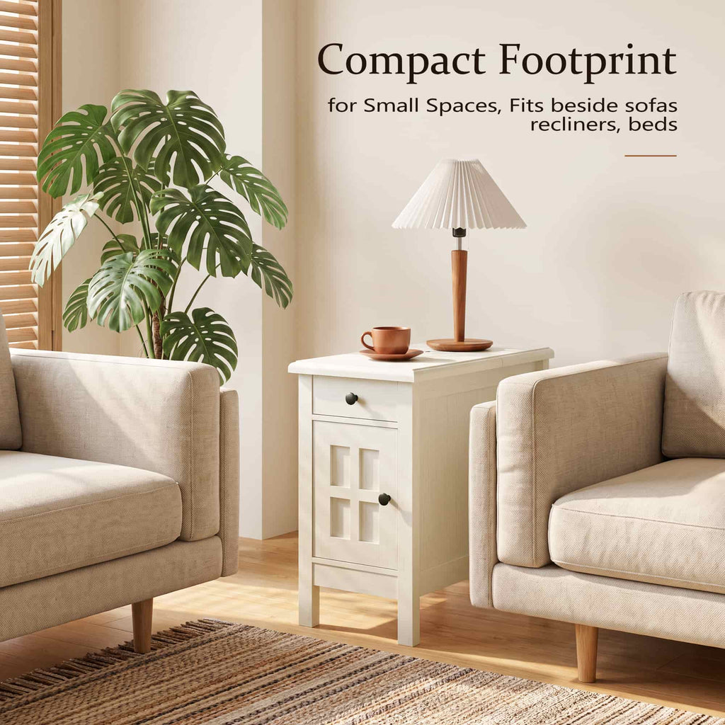 Farmhouse End Table with USB & Outlets