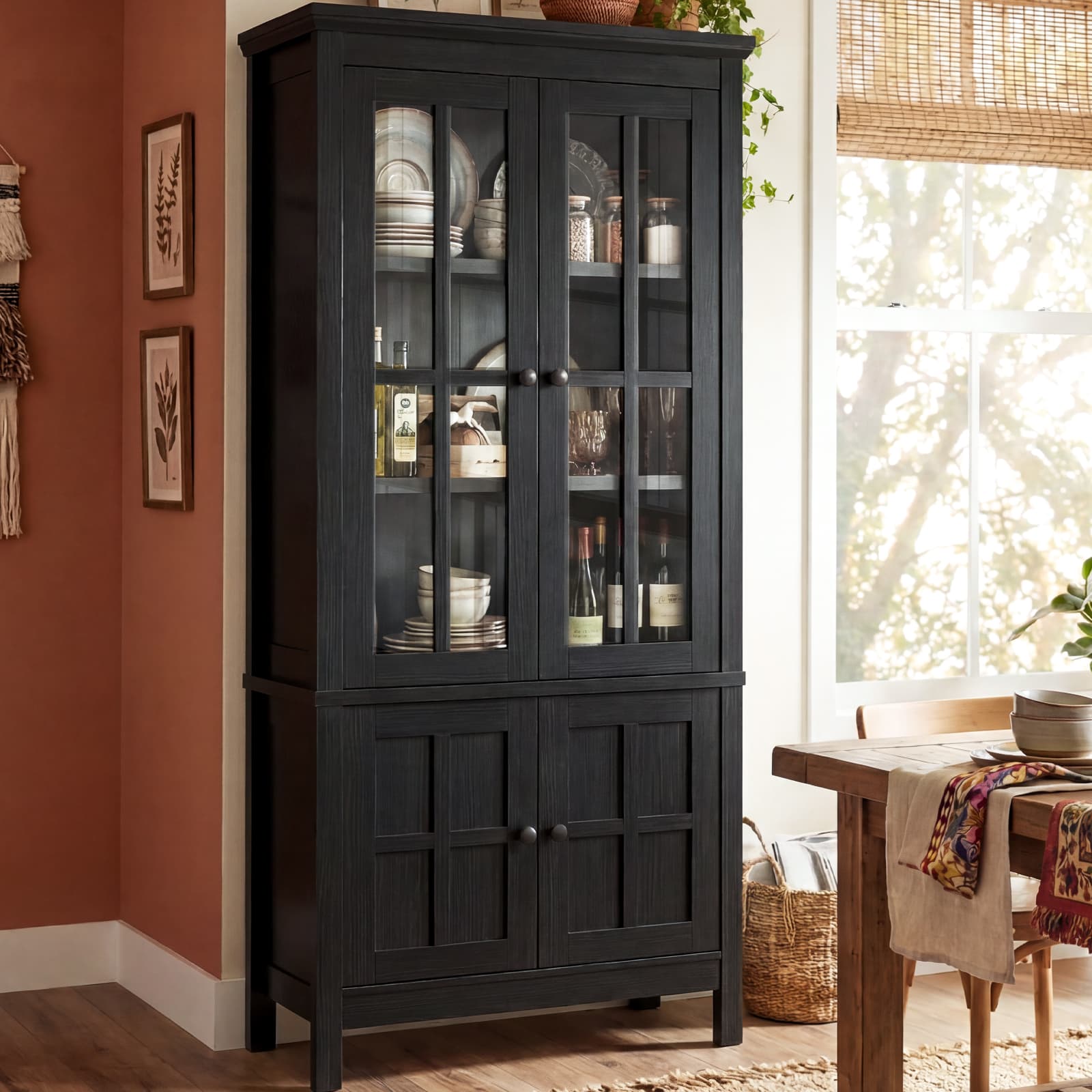 Farmhouse 63" Kitchen Pantry Storage Cabinet