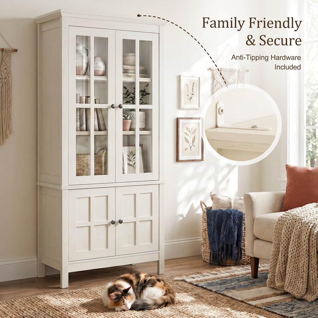Farmhouse 63" Kitchen Pantry Storage Cabinet