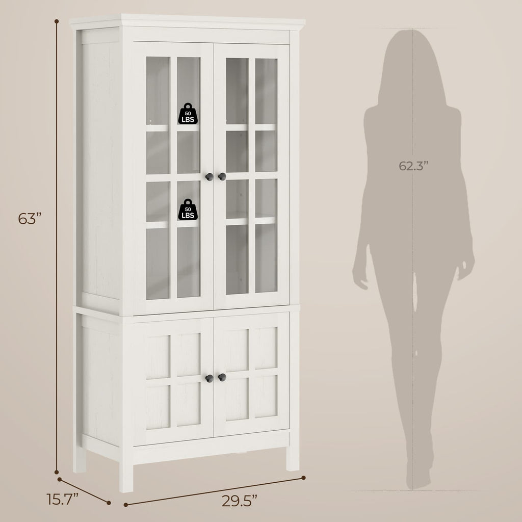 Farmhouse 63" Kitchen Pantry Storage Cabinet