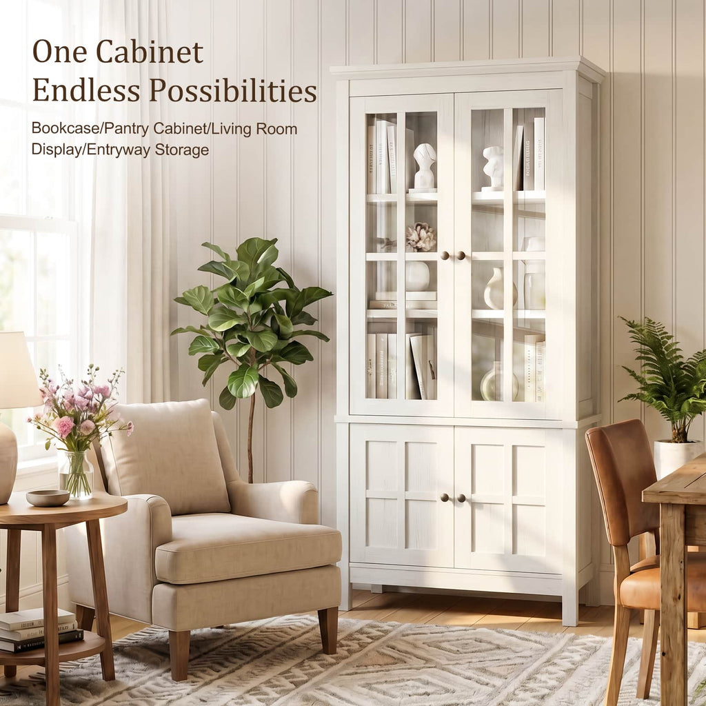 Farmhouse 63" Kitchen Pantry Storage Cabinet