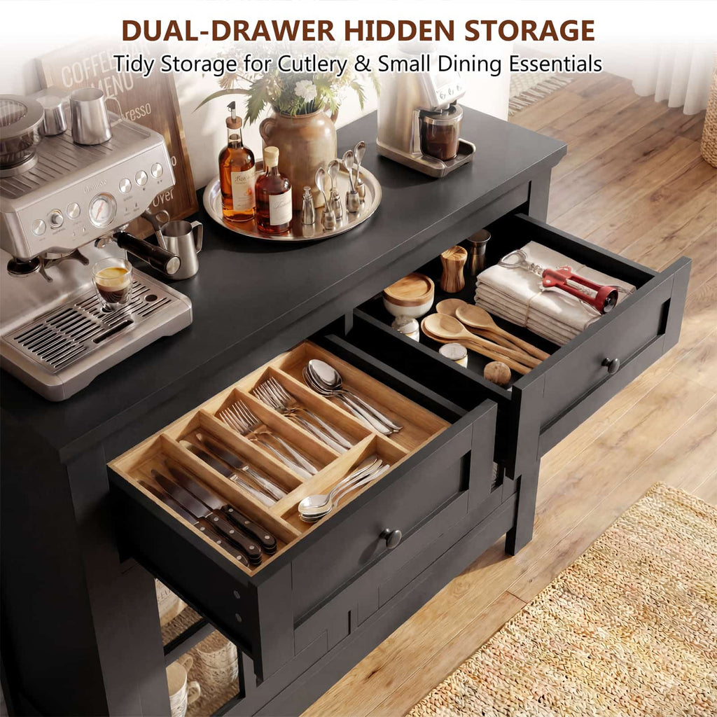 Farmhouse Buffet Cabinet with 2 Drawers