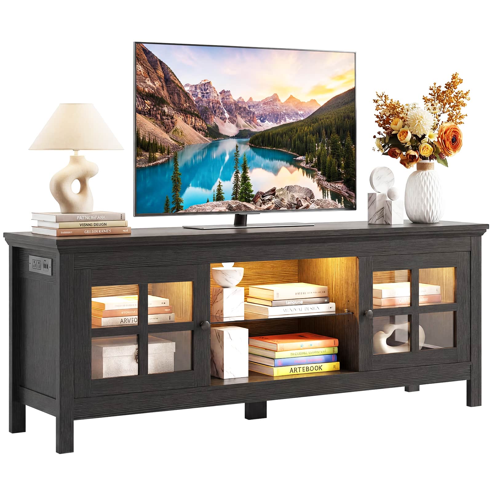 Farmhouse TV Stand for 60 Inch TVs
