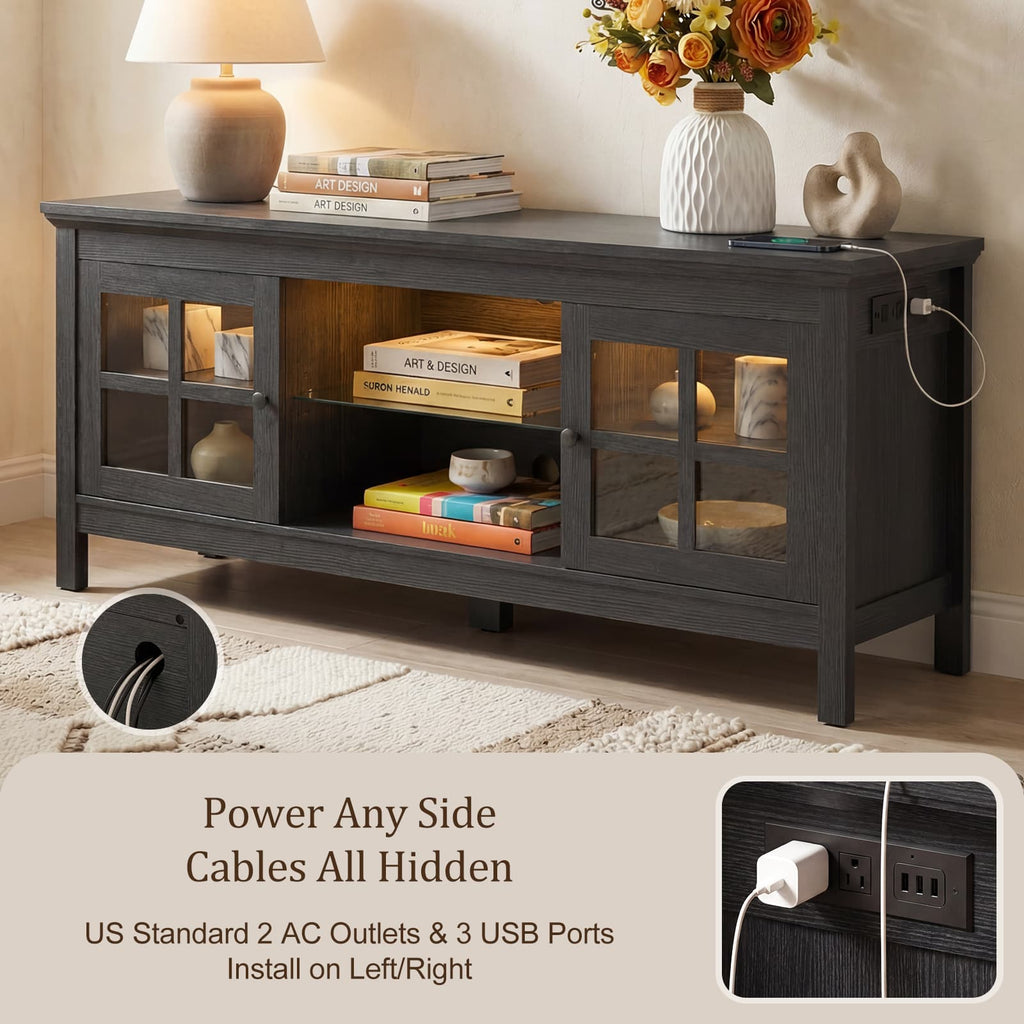 Farmhouse TV Stand for 60 Inch TVs
