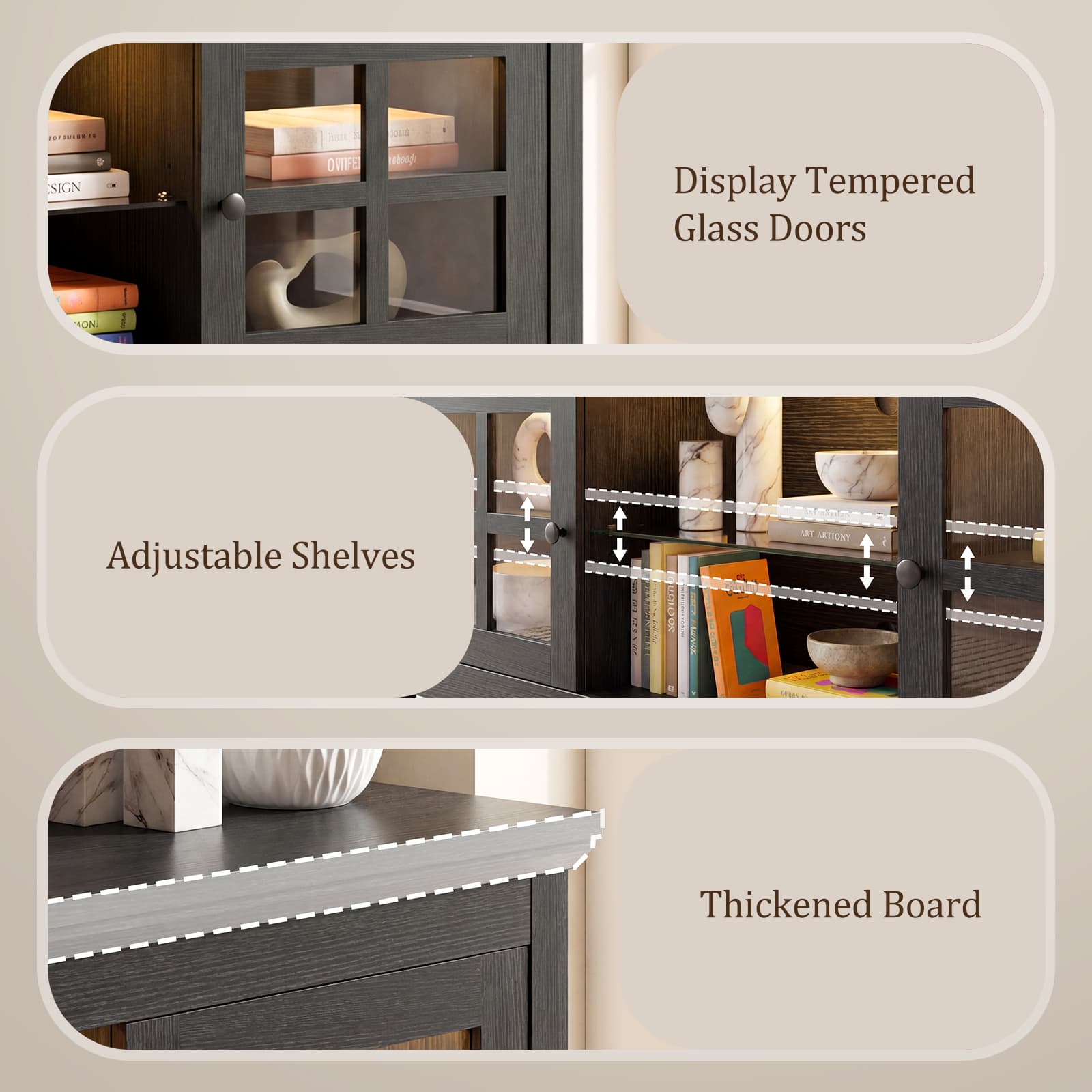 Farmhouse TV Stand for 60 Inch TVs