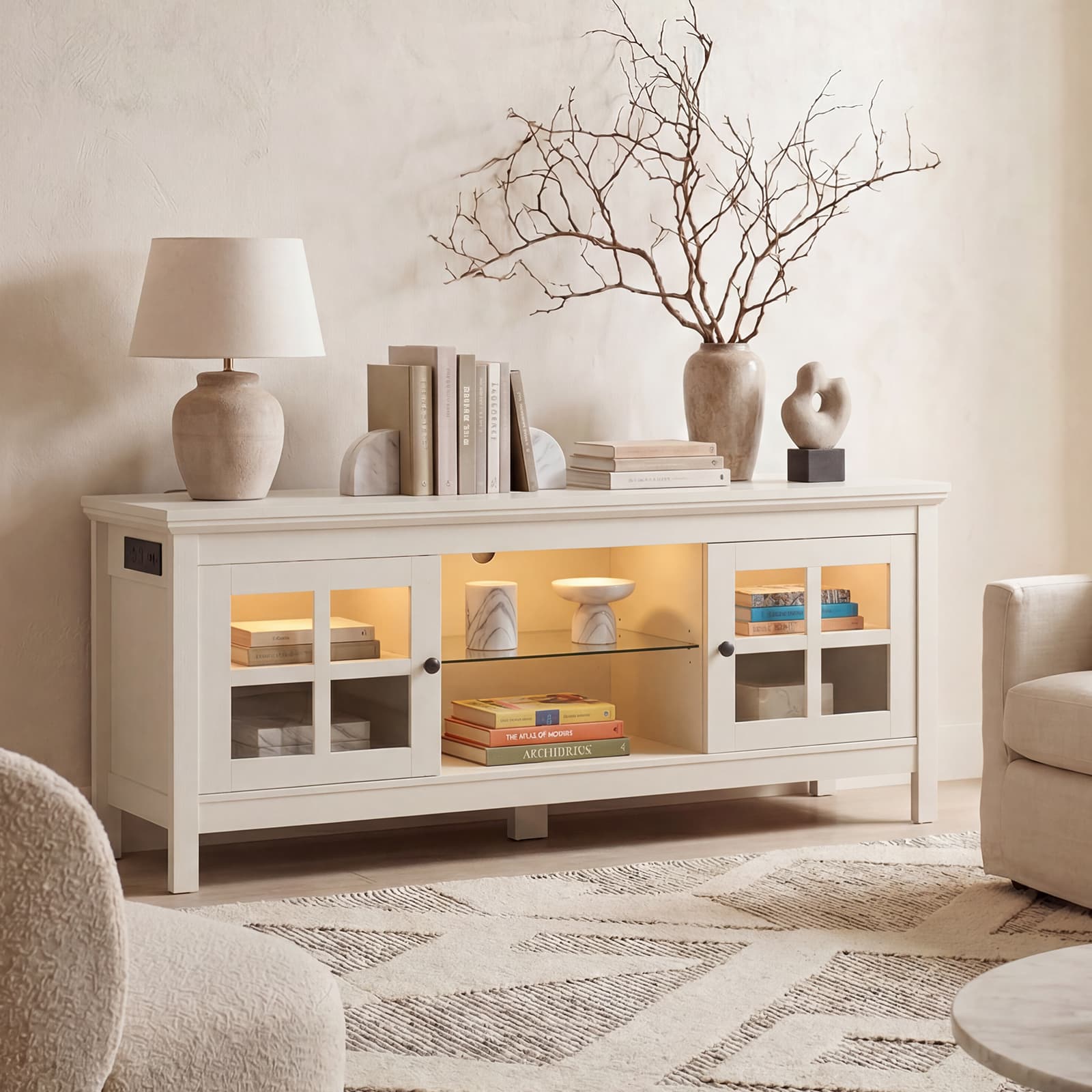 Farmhouse TV Stand for 60 Inch TVs