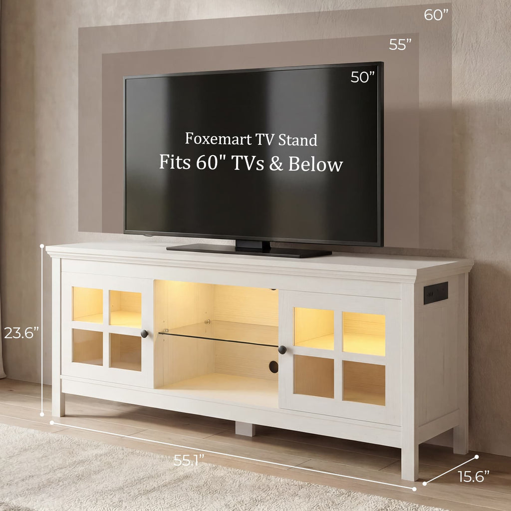 Farmhouse TV Stand for 60 Inch TVs