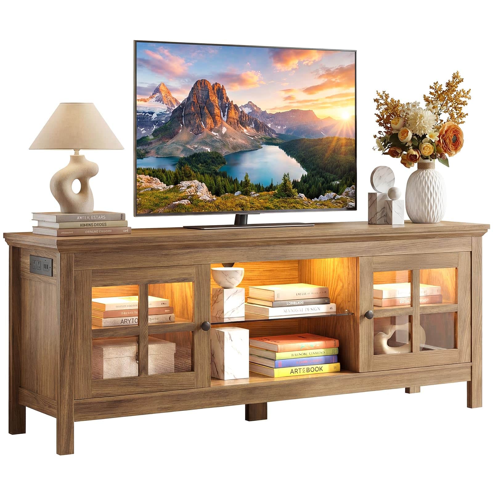 Farmhouse TV Stand for 60 Inch TVs