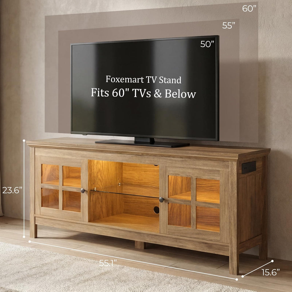 Farmhouse TV Stand for 60 Inch TVs