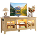 55" TV Stand with Charging Station & LED Light for TVs up to 60"