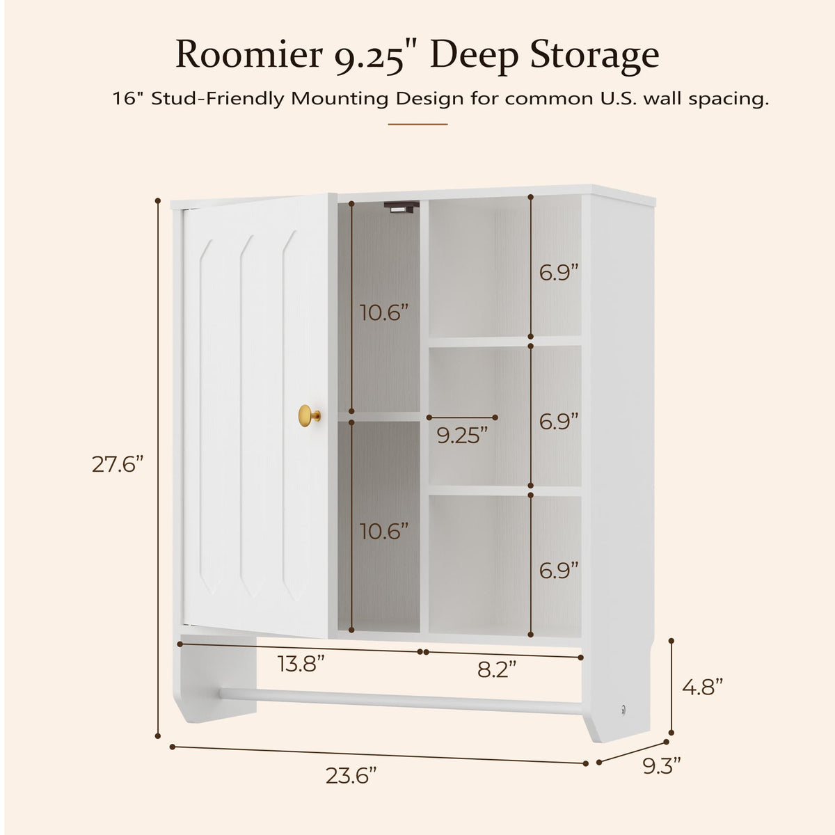 Bathroom Wall Cabinet with Towel Bar