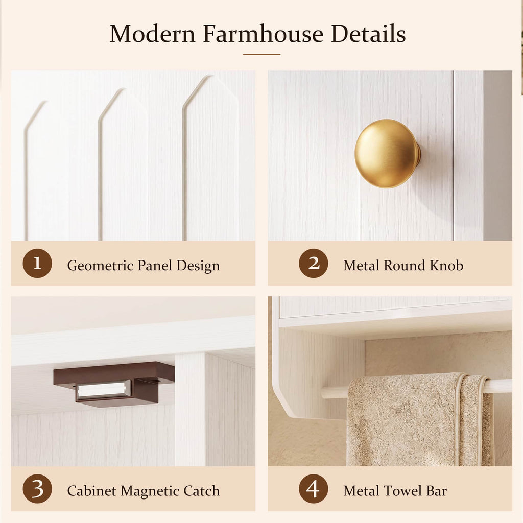 Bathroom Wall Cabinet with Towel Bar
