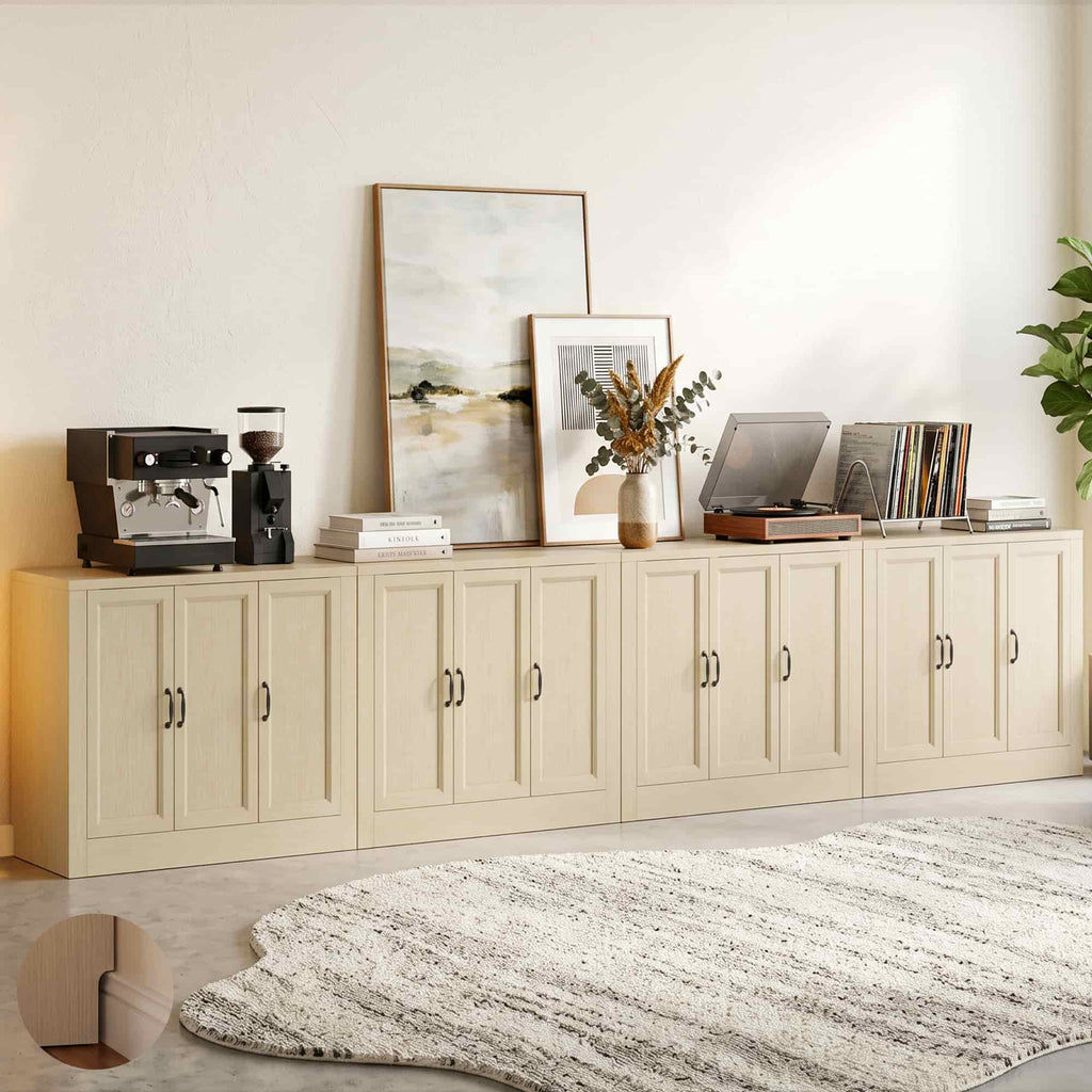 Modern Buffet Cabinet, Modular Sideboard Cabinet with Baseboard Design