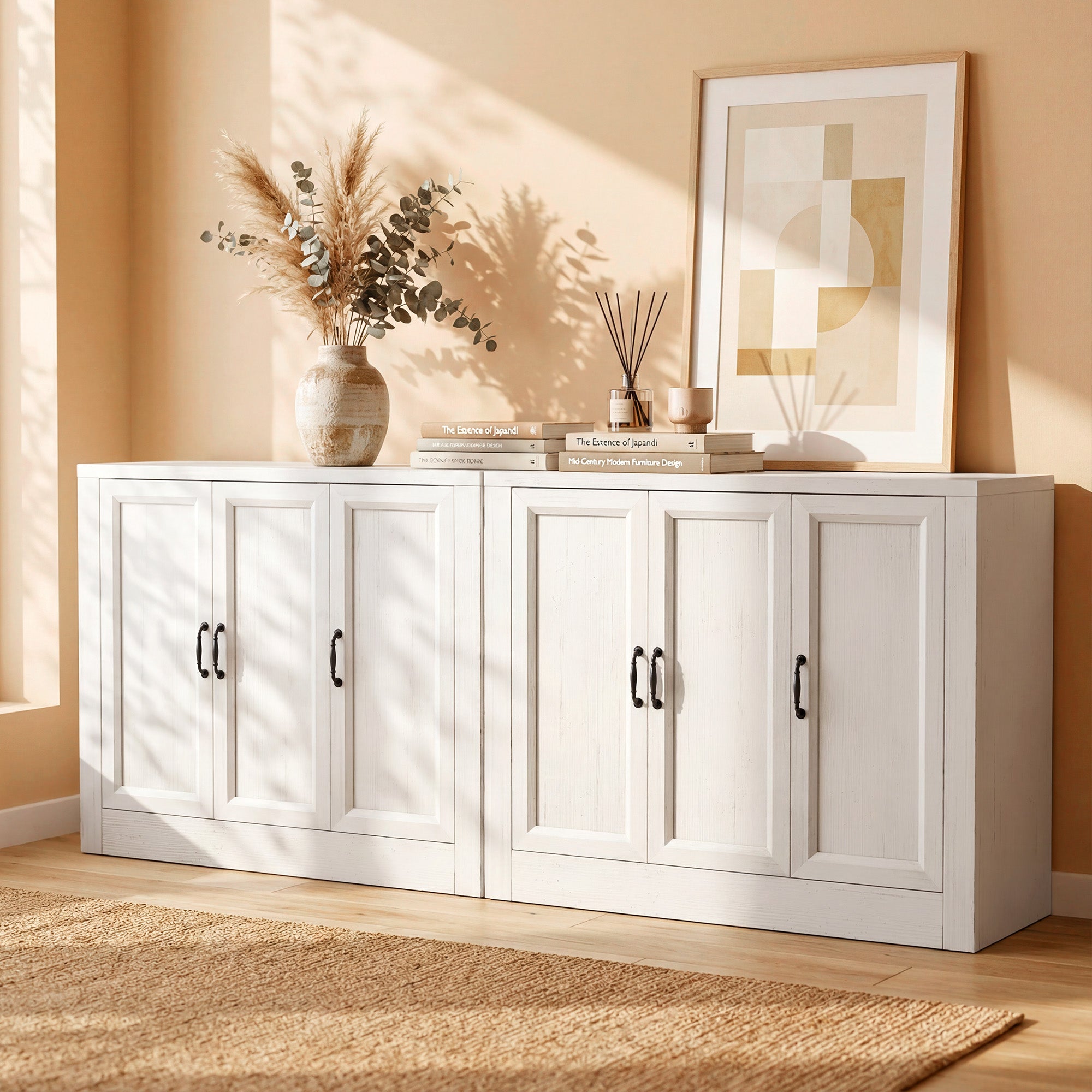 Modern Buffet Cabinet, Modular Sideboard Cabinet with Baseboard Design