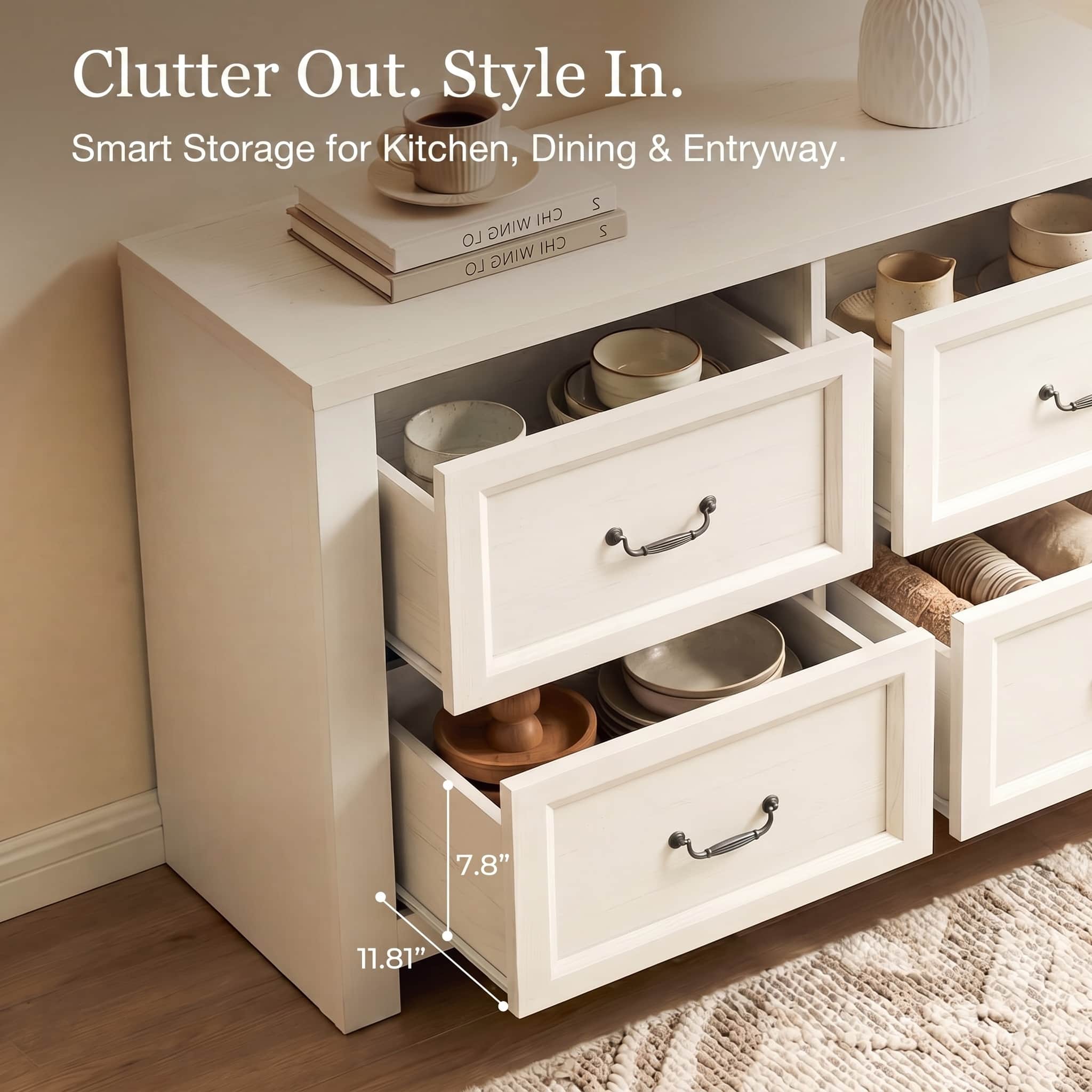 39" Sideboard Buffet Cabinet with 4 Drawers