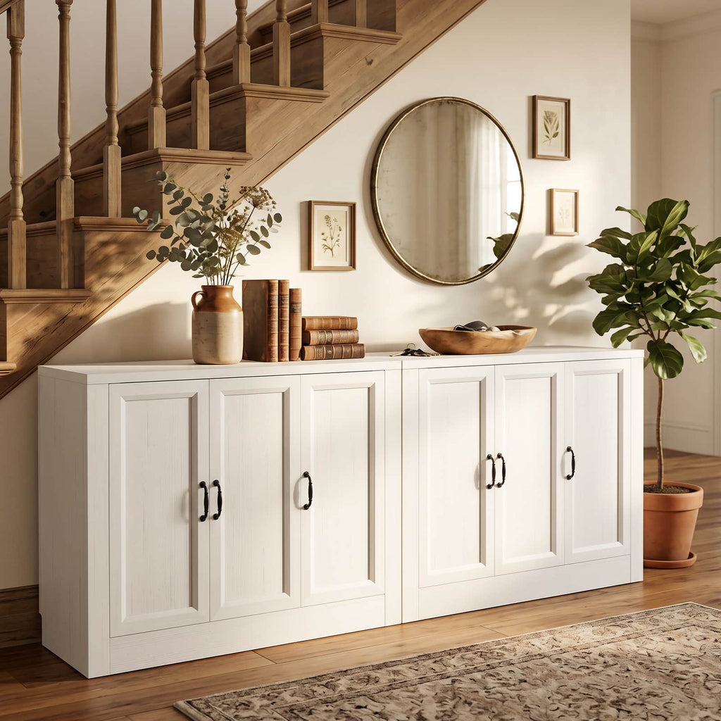 Modern Buffet Cabinet, Modular Sideboard Cabinet with Baseboard Design