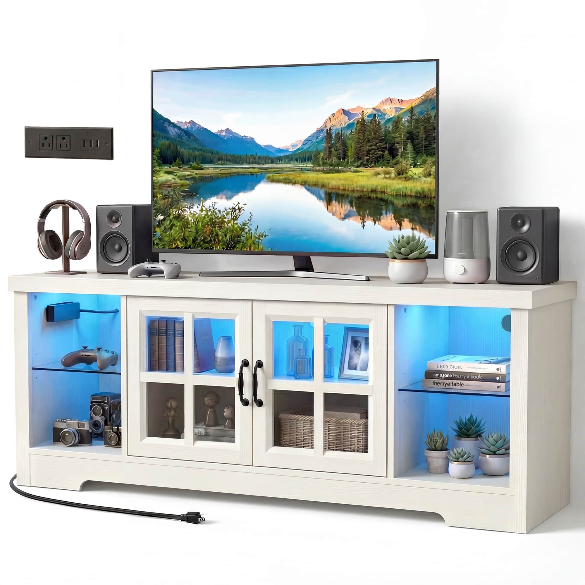 Farmhouse TV Stand for TVs up to 60 Inch