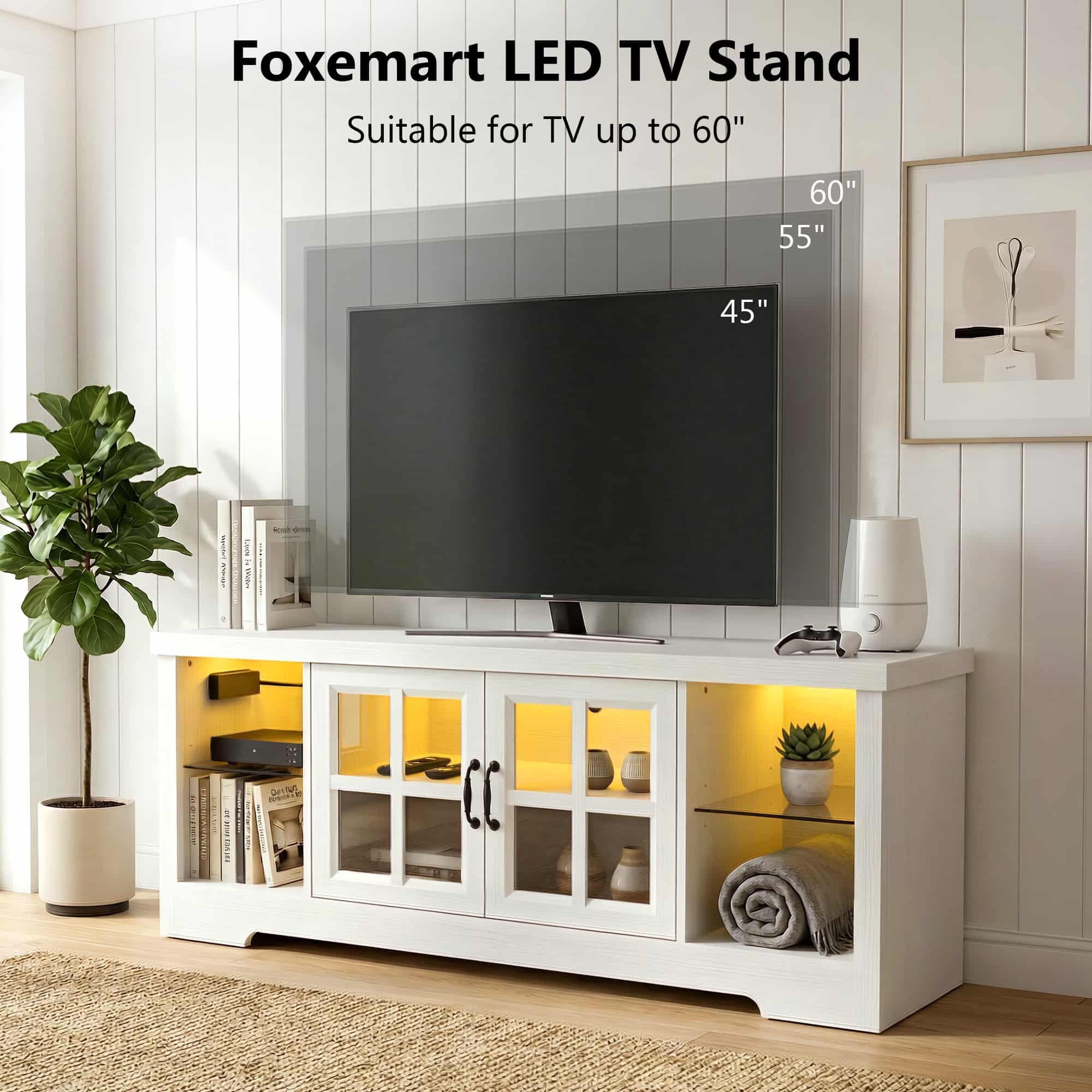 Farmhouse TV Stand for TVs up to 60 Inch