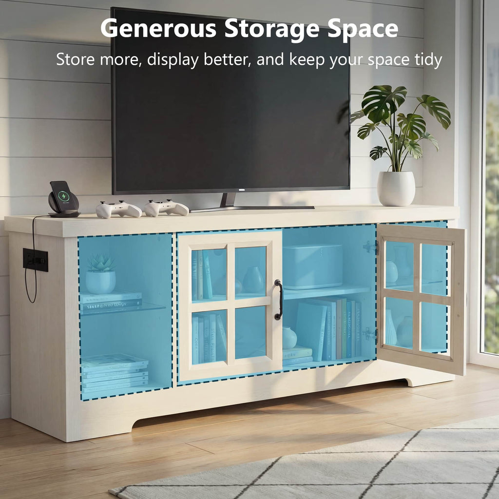 Farmhouse TV Stand for TVs up to 60 Inch