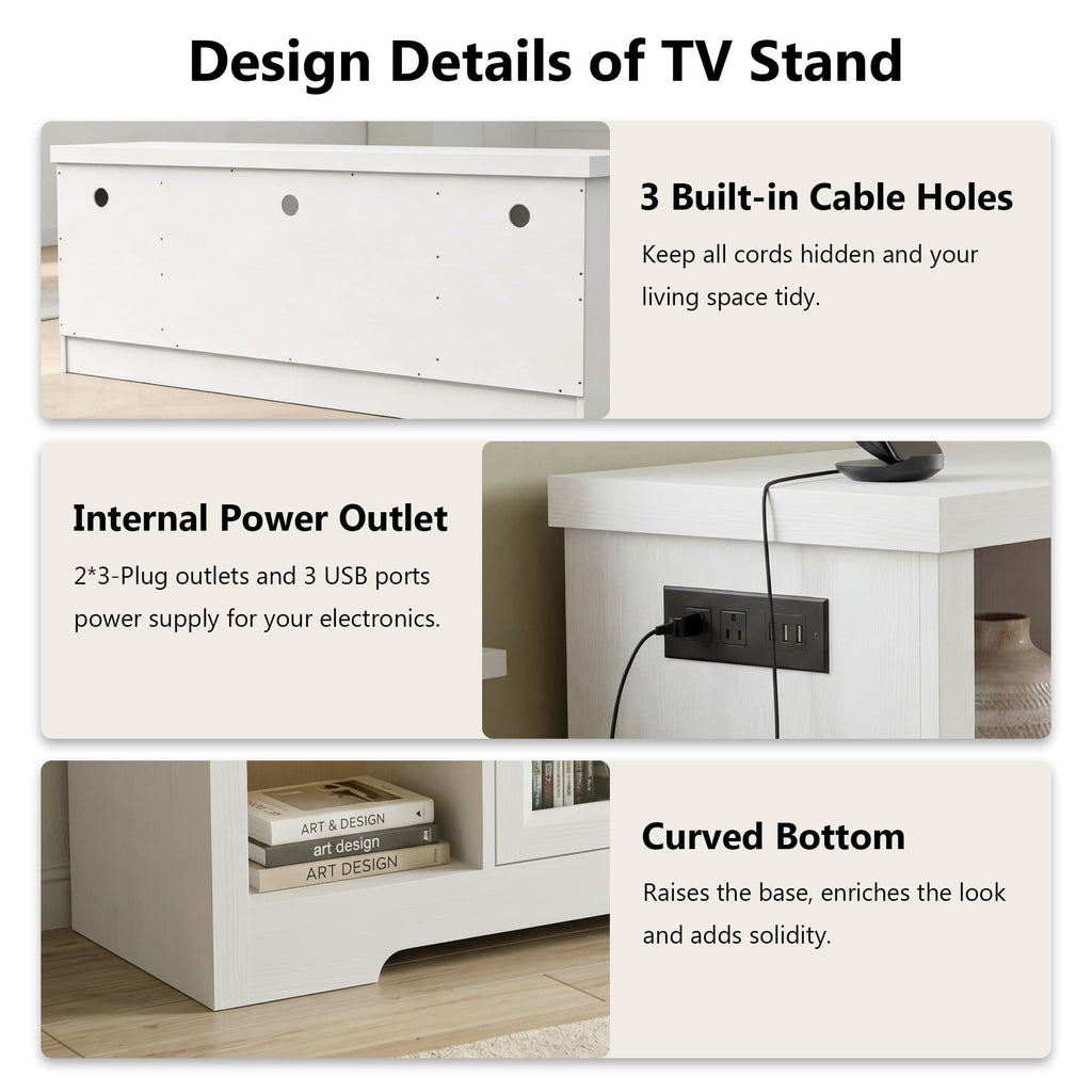 Farmhouse TV Stand for TVs up to 60 Inch